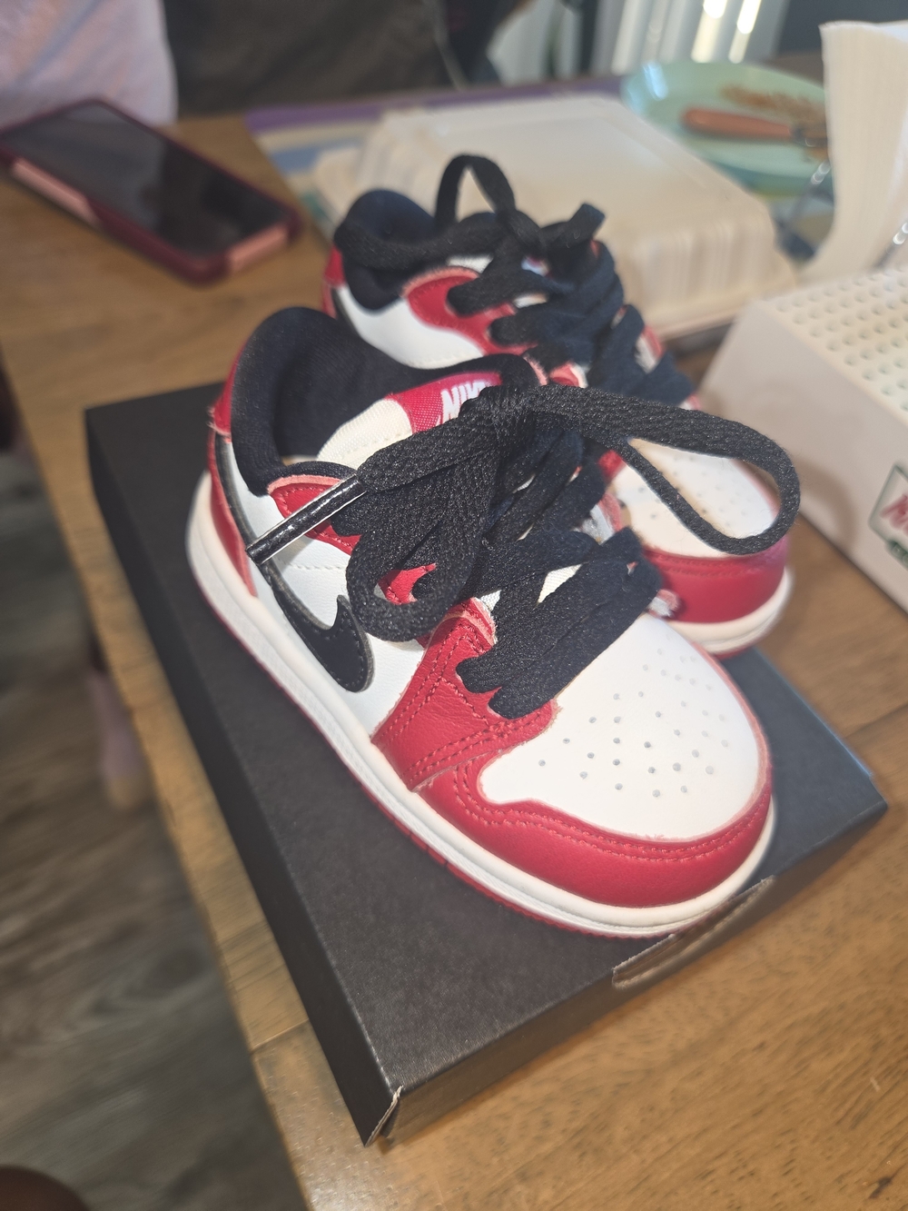 Nike Kids' Red White Black Low-Top Sneakers